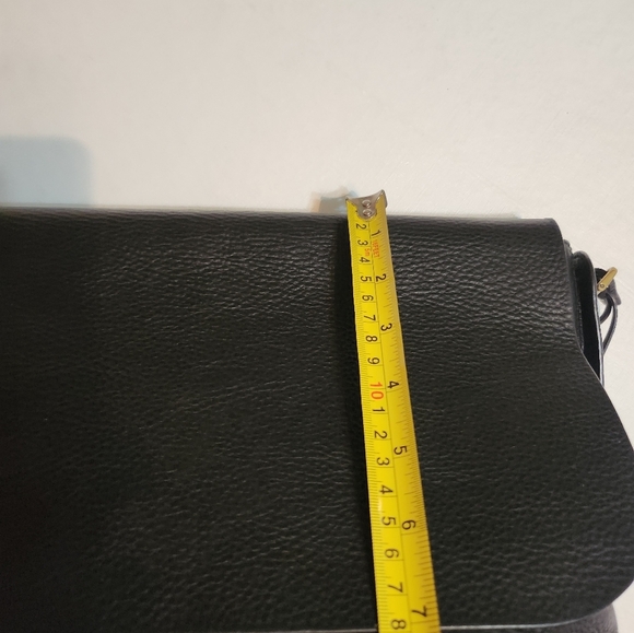 Fossil Black PEBBLED Leather FLAP Shoulder Bag, EUC - Picture 13 of 17